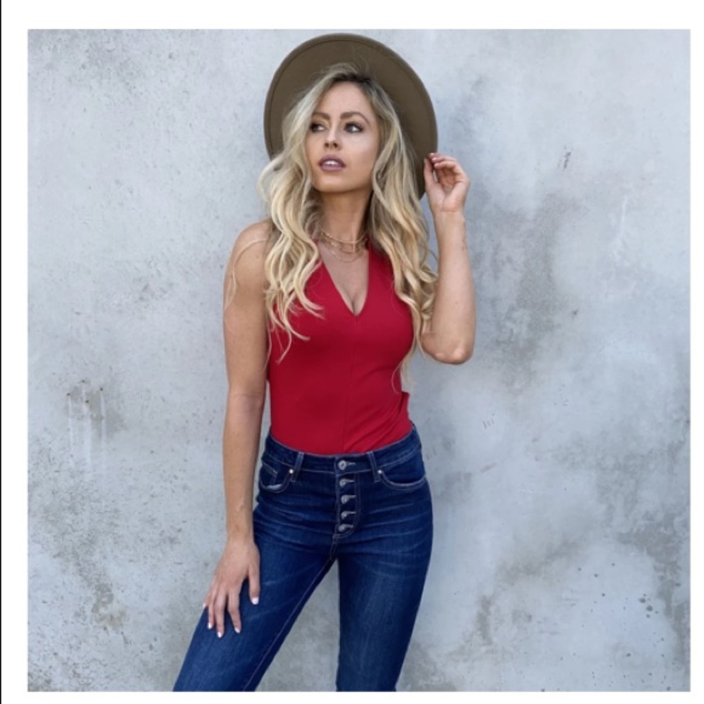 Dainty Hooligan red bodysuit